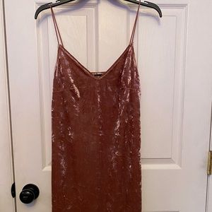 Velvet spaghetti strap dress